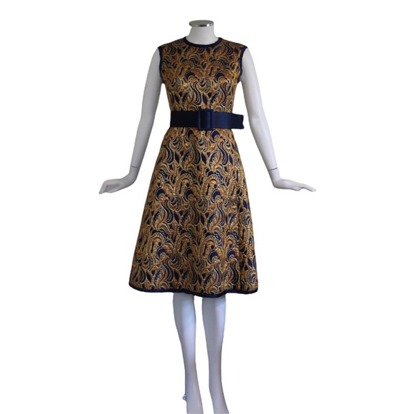 VINTAGE 1960s Malcolm Starr 3-piece Dress, Jacket + Belt - Size M/L - Picture 6 of 13